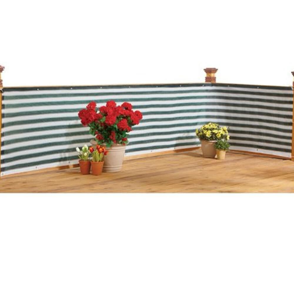 15FT Privacy Netting installed on a wooden deck railing