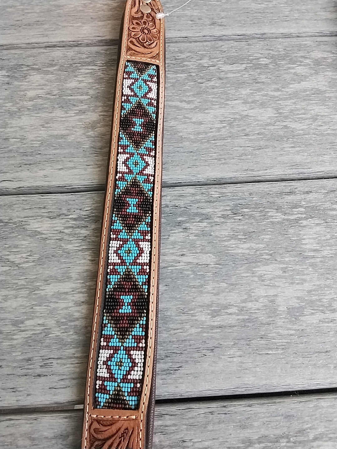 Genuine Leather Beaded Dog Collars – Handmade Durable Pet Collars in Assorted Designs