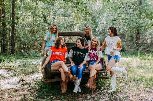 Sequins Embroidery Game Day Tee – Icy Blue