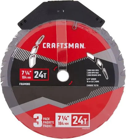 CRAFTSMAN 7-1/4-in 24-Tooth Carbide Circular Saw Blade CMAS3725243