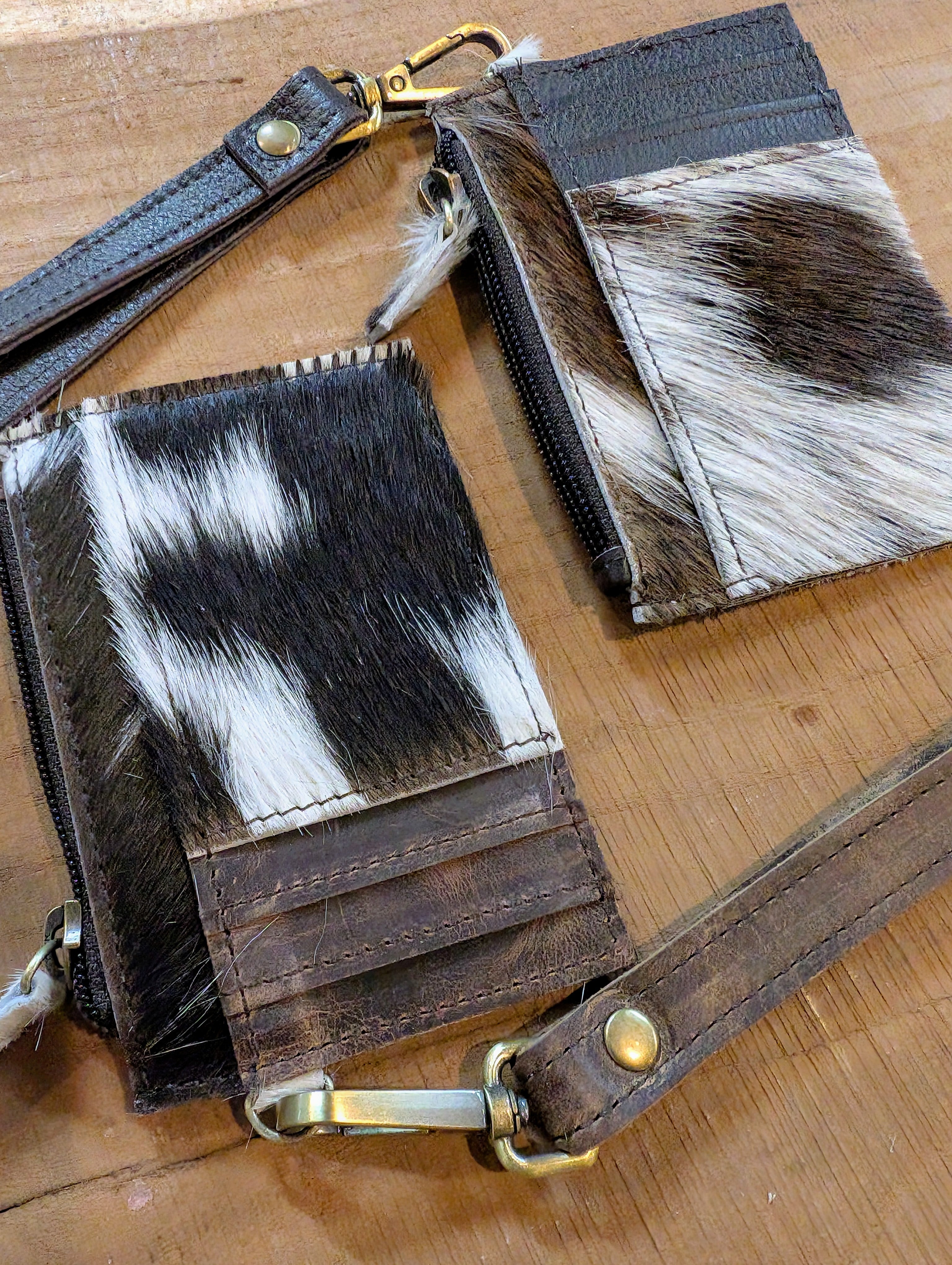 Cowhide Card Holder Wristlet