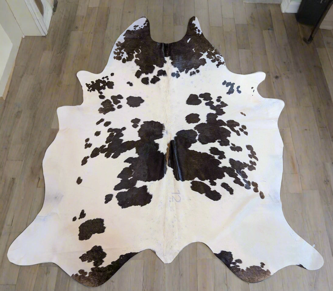 Authentic brown and white cowhide rug – real