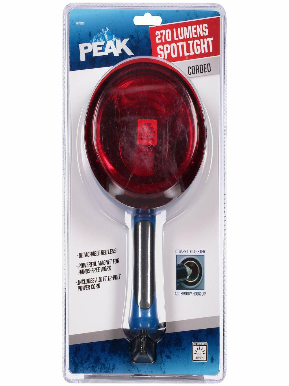 Outdoor spotlight with blue beam and removable red lens attachment