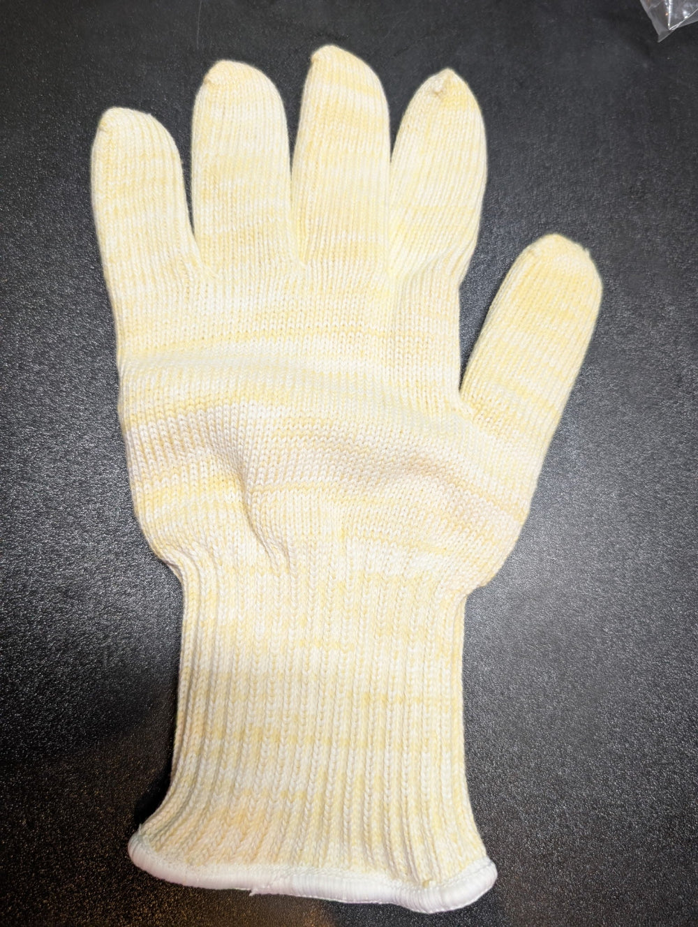 Yellow glove on a black background