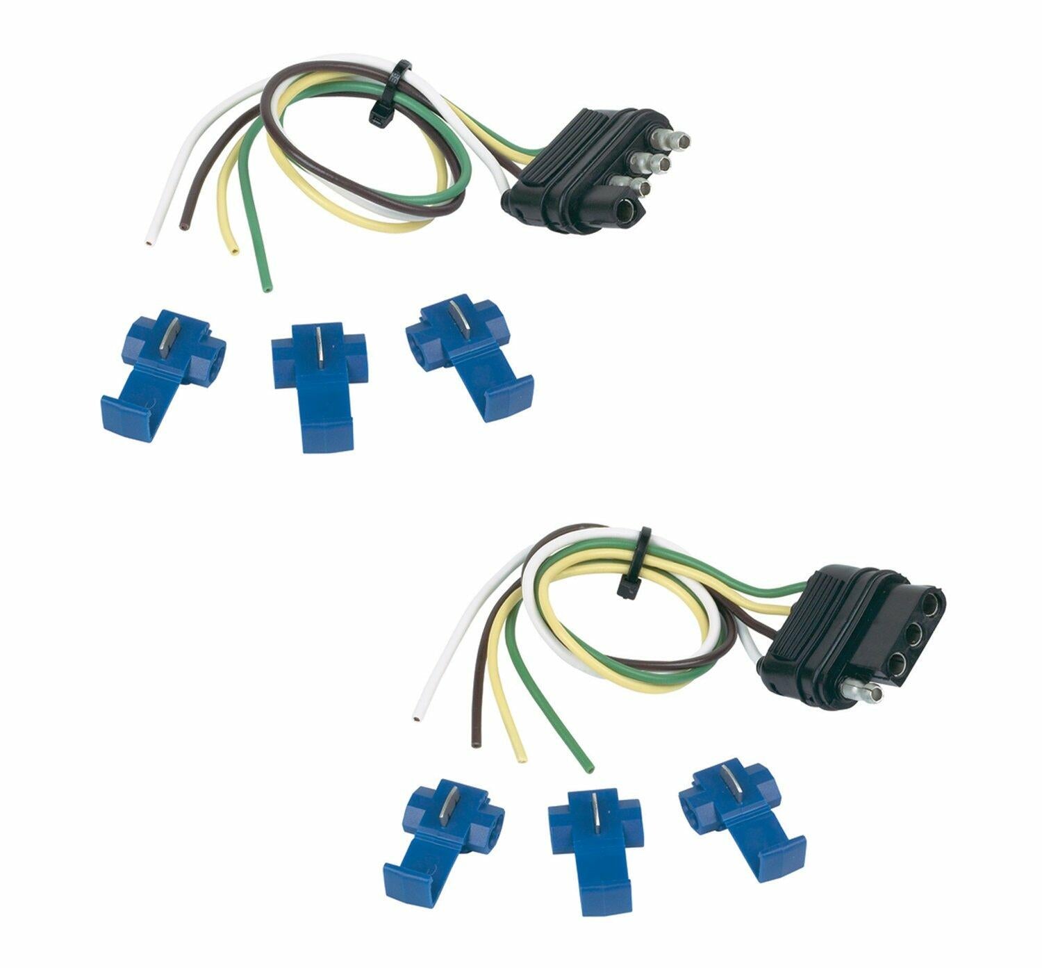 Hopkins 48165 trailer wiring connector kit with 4-flat vehicle harness and wire splices