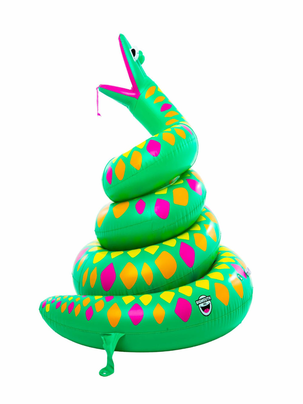 Backyard lawn splash game with inflatable snake sprinkler for children