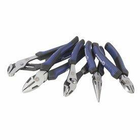 Kobalt 5-piece plier set with ergonomic anti-slip grips and chrome nickel steel construction
