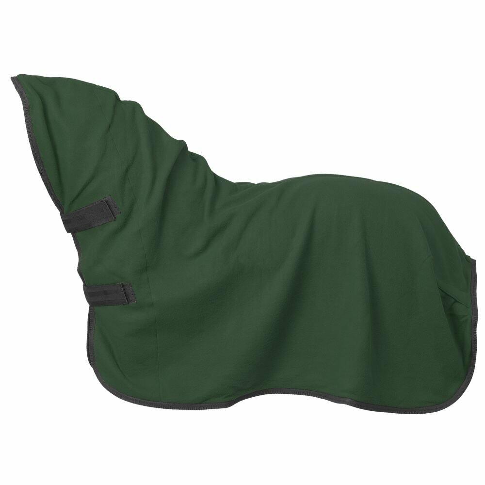 Side view of mini horse fleece cooler showing contoured fit and front buckle closure