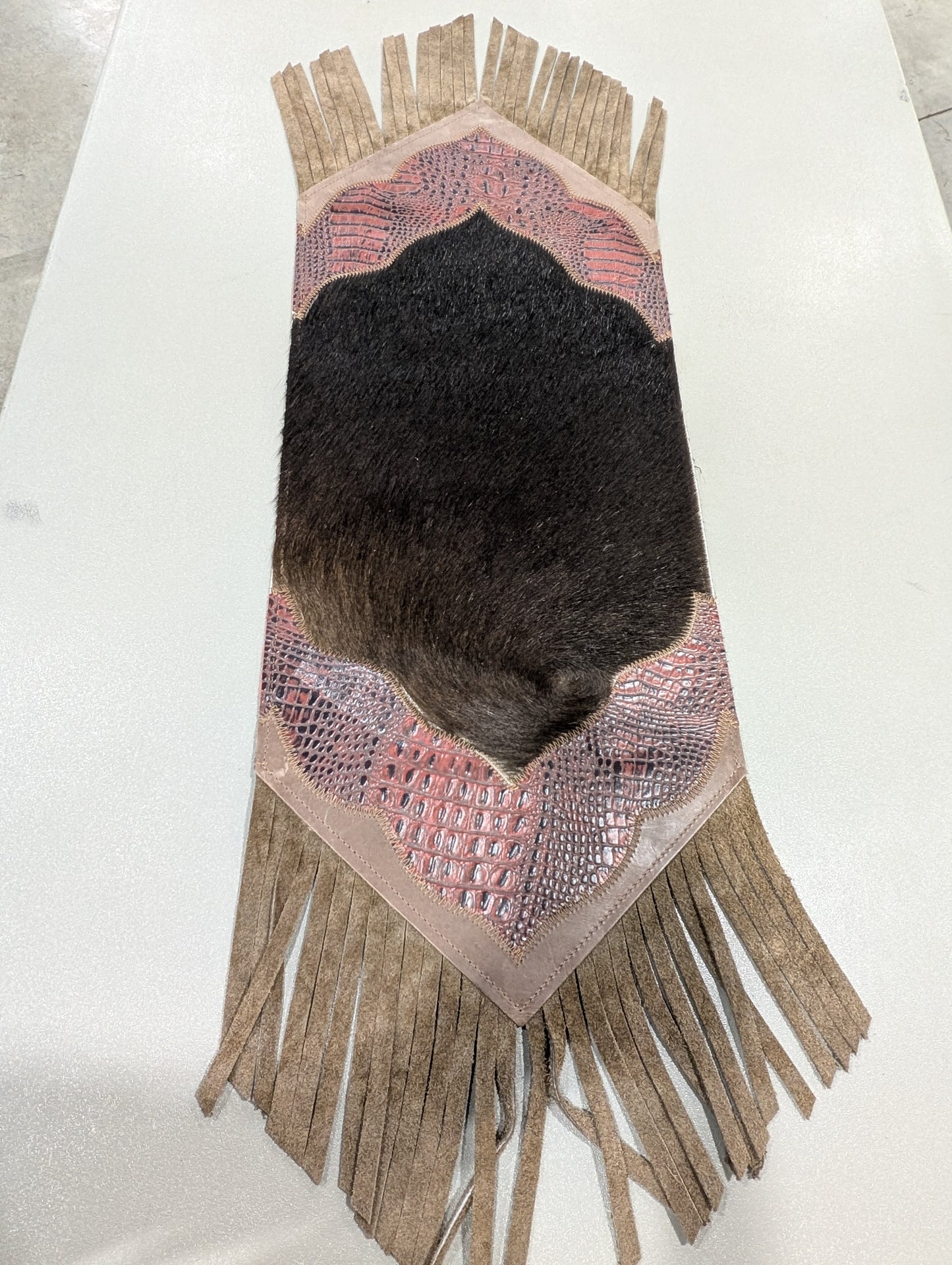 Mini Cowhide Fringe Table Runner