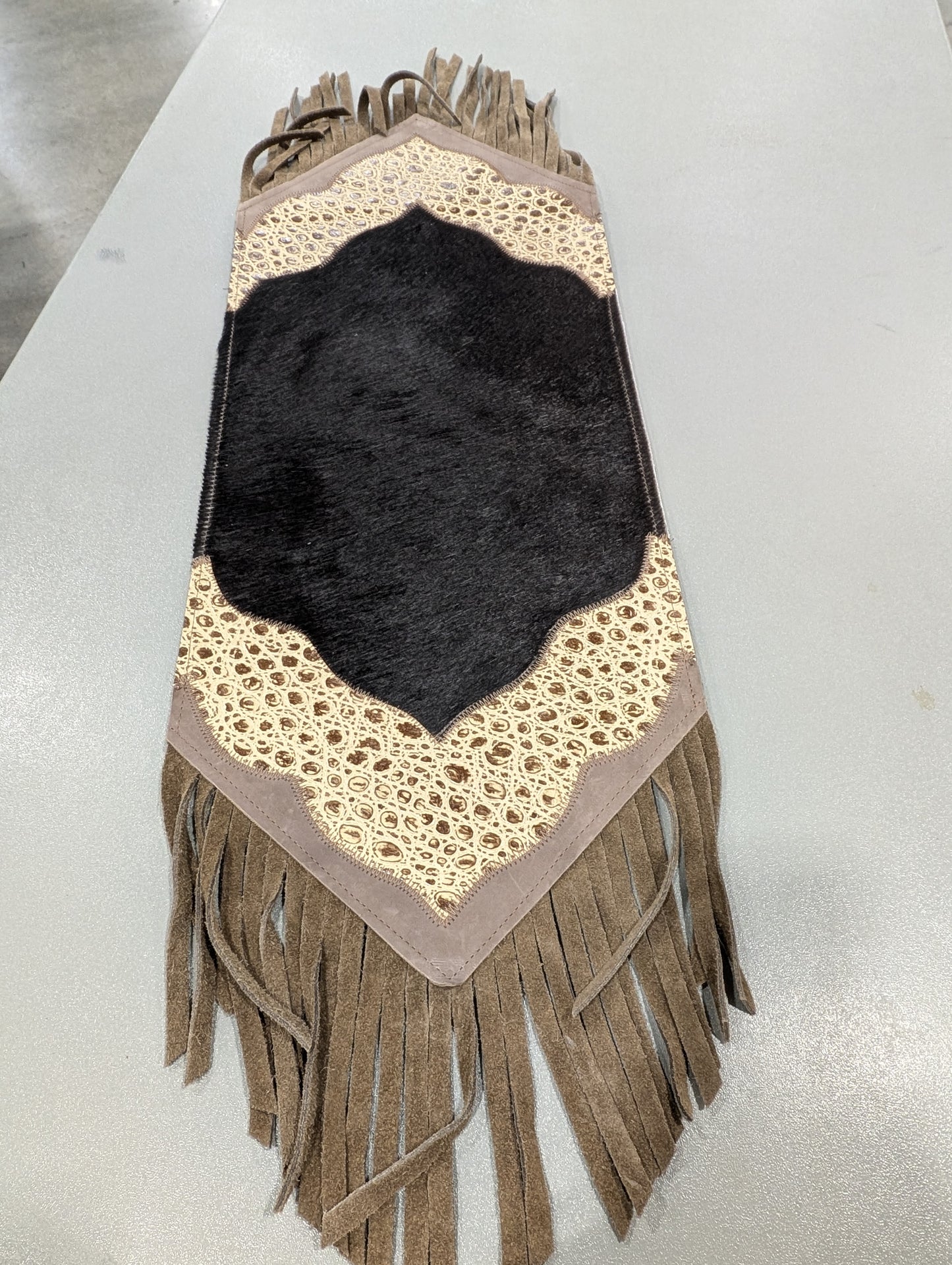 Mini Cowhide Fringe Table Runner