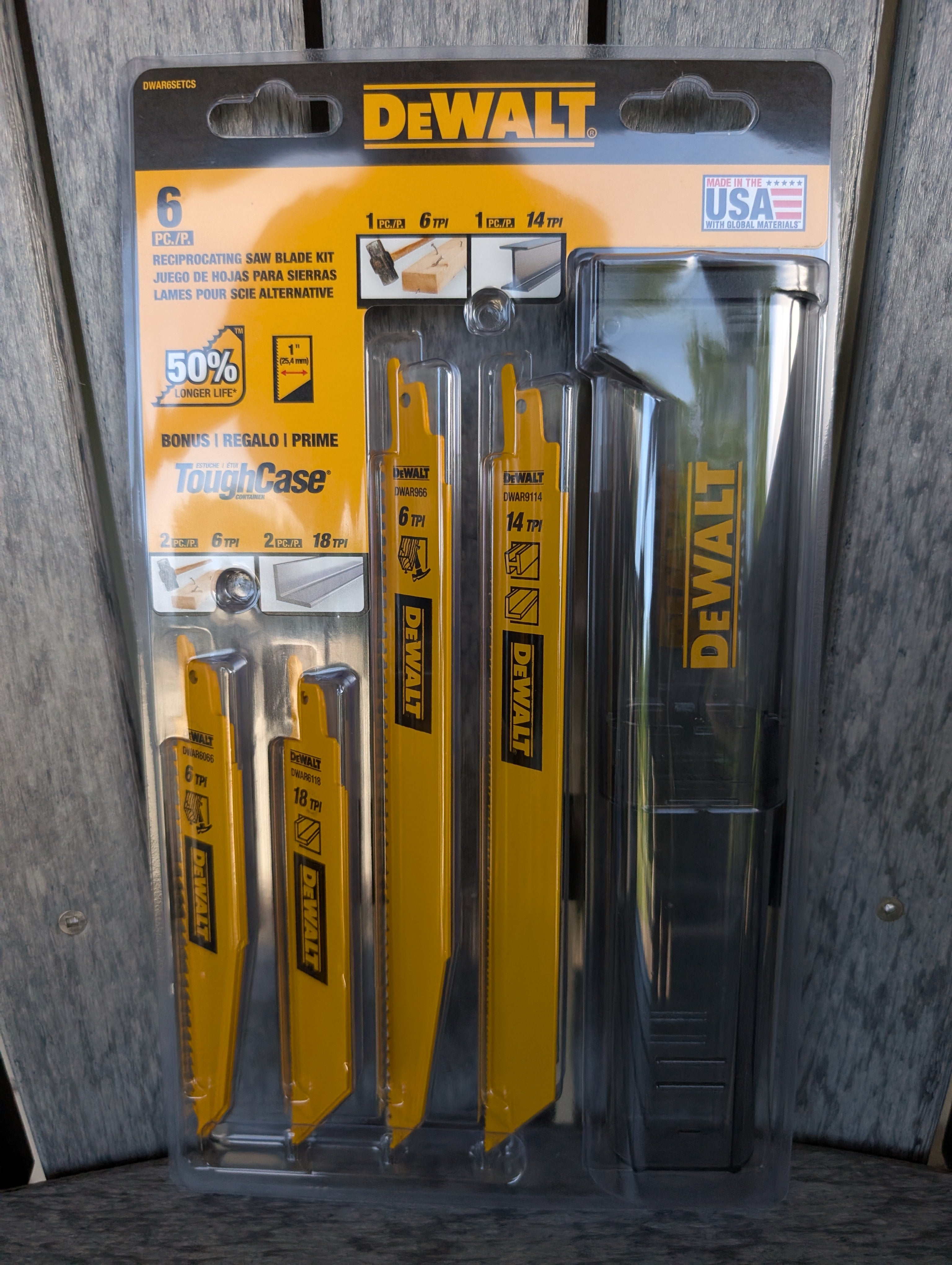 DEWALT 6-Piece Reciprocating Saw Blade Kit with Storage Case – Wood & Metal Cutting