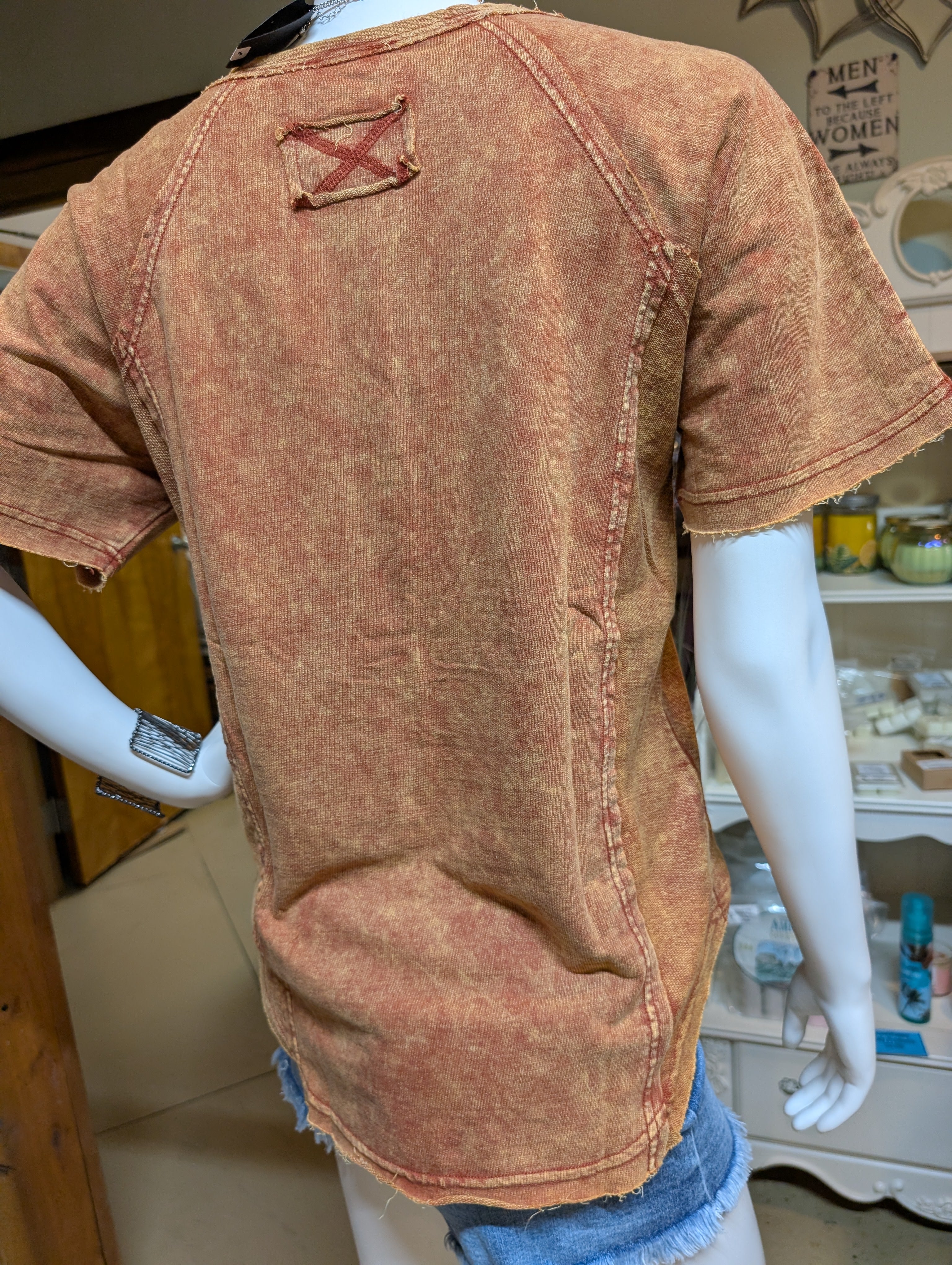 Zenana Crinkled Washed French Terry Henley Top – Button Front & Cozy Feel