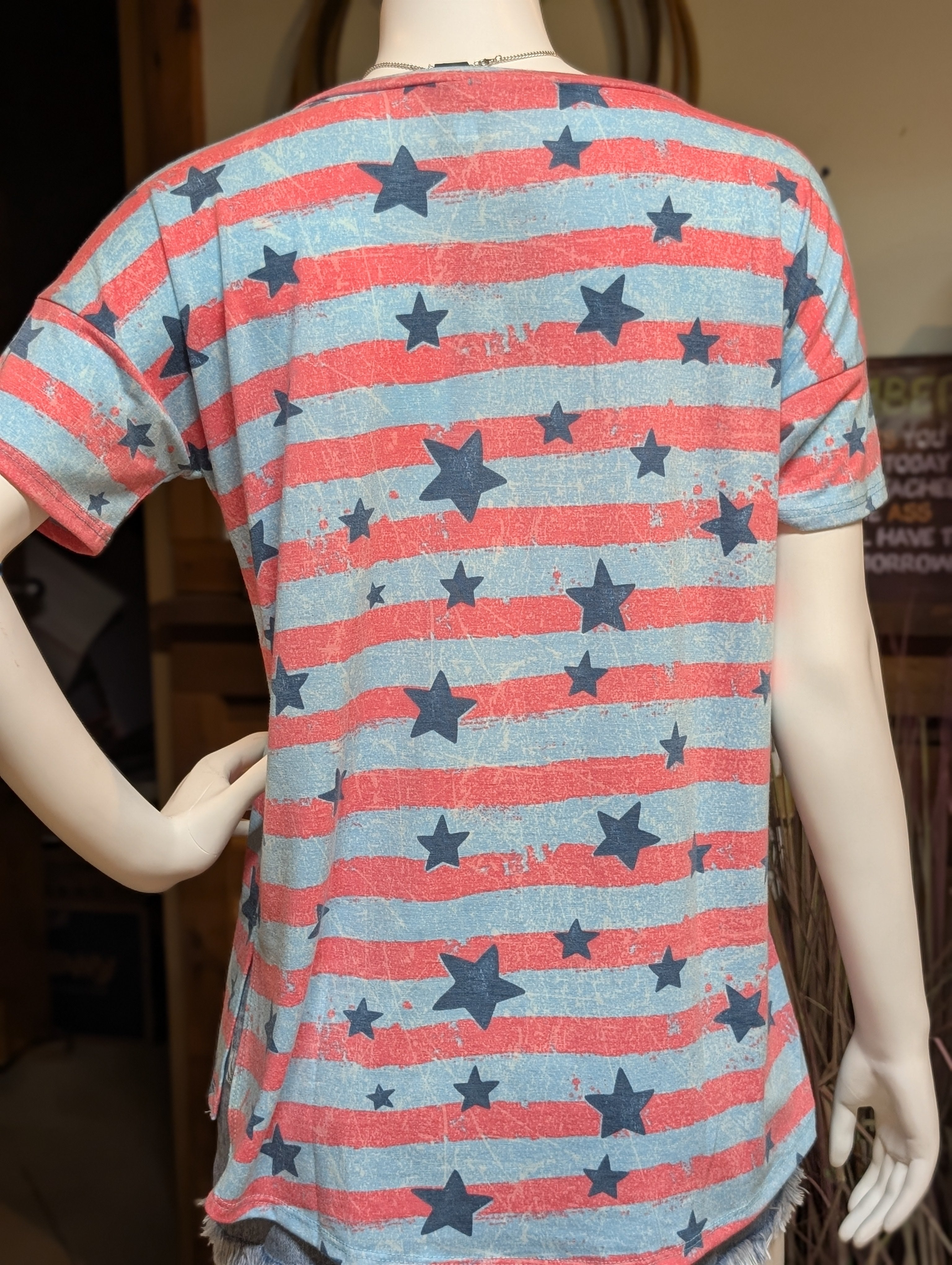 Zenana Oversize Stars over Stripes Tee - Clearance