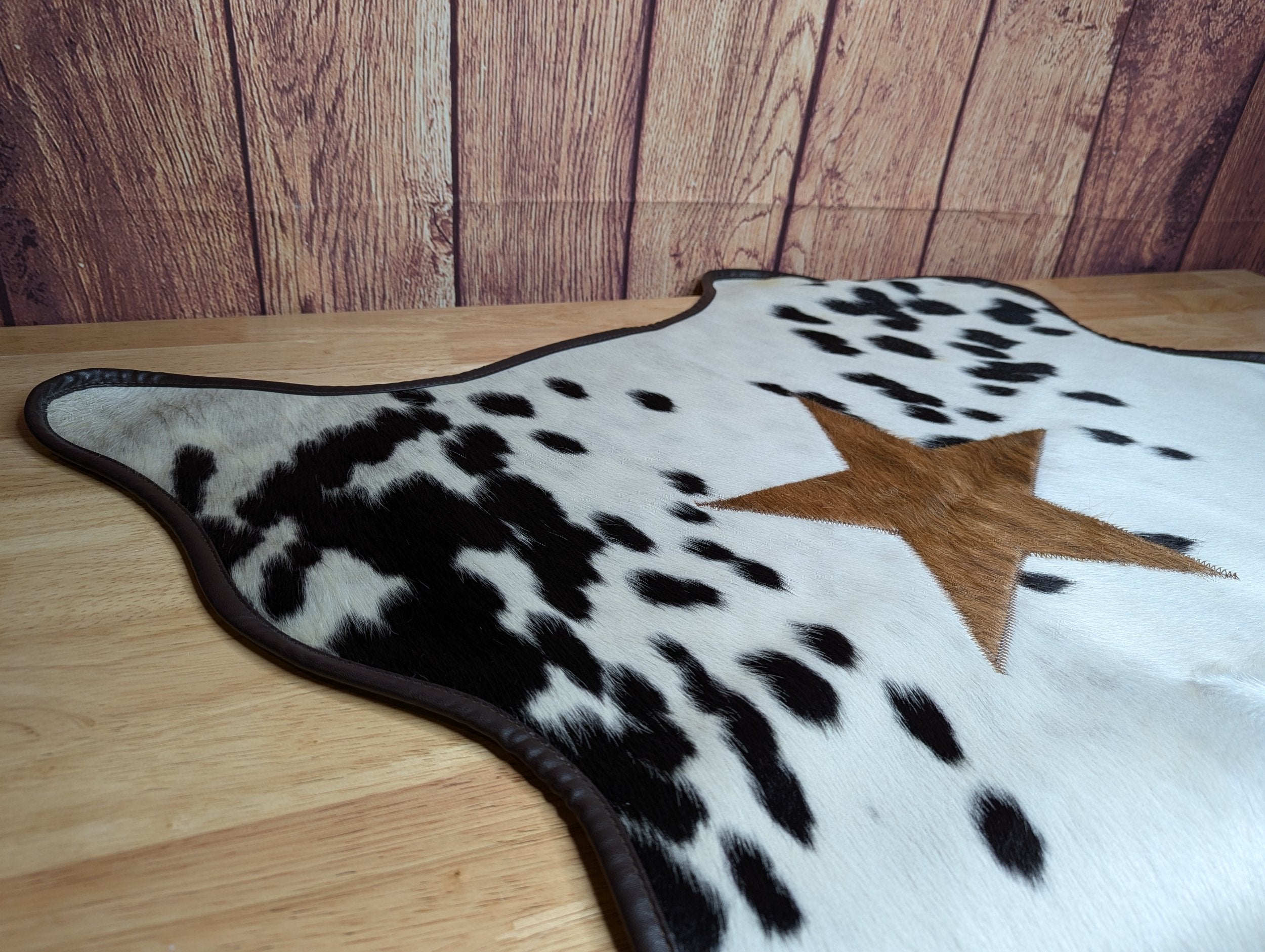 Red/Brown Star Calf Hide Doormat