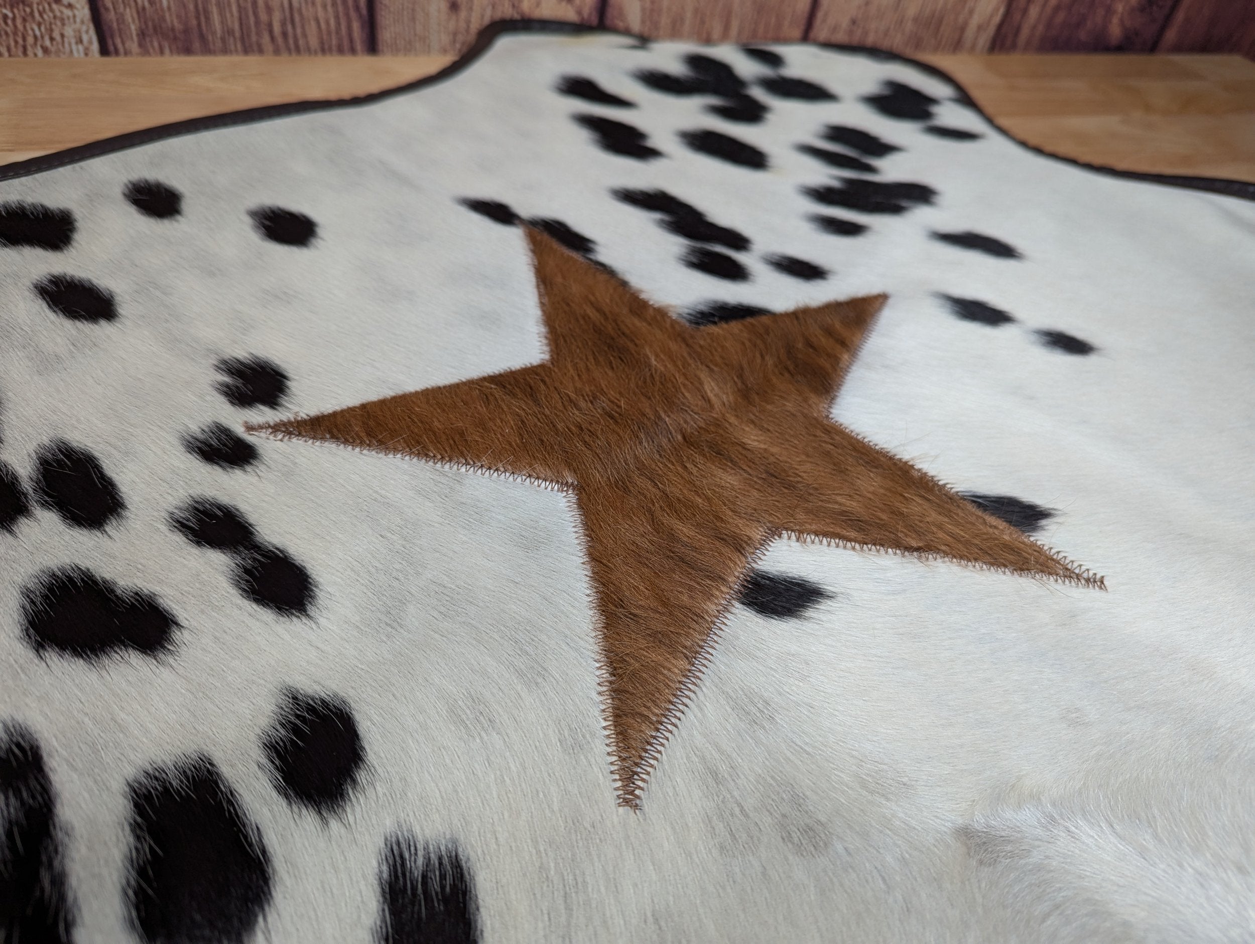 Red/Brown Star Calf Hide Doormat