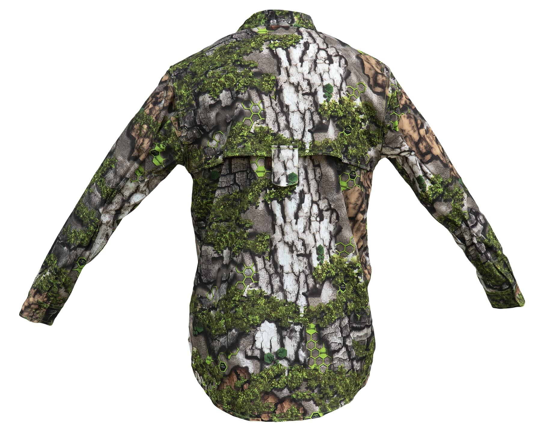 Treezyn Men’s Early Season Hunting Shirt – Flex 4 Oxford Dri-Fit with Silent Hardware and Maximum Airflow Final Clearance