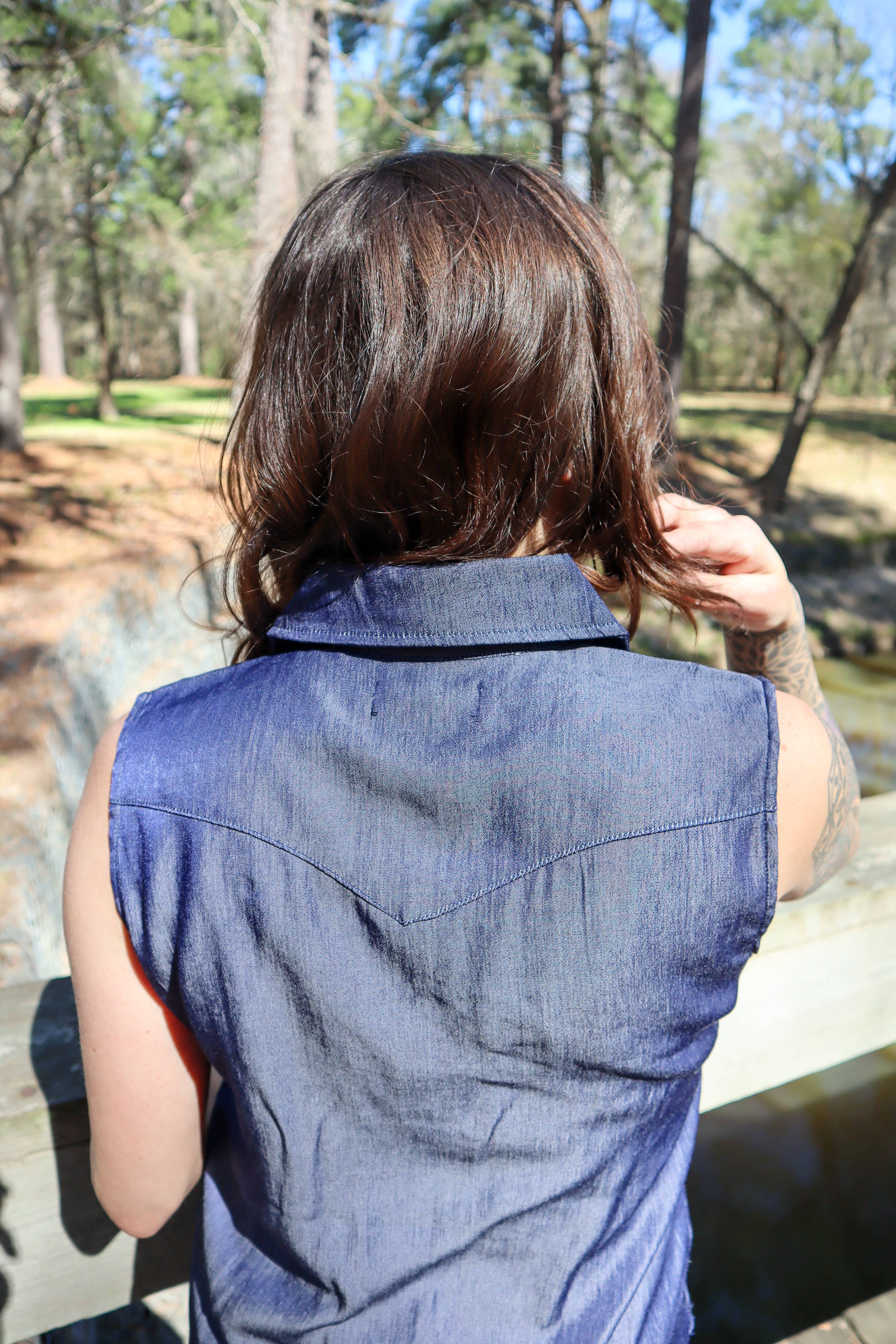 Snap chambray western shirt