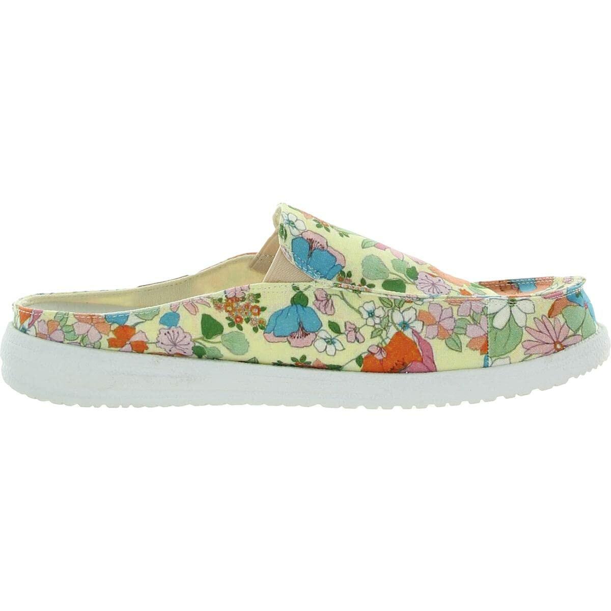 Women's lightweight slip-on casual shoes in vibrant floral pattern on clearance