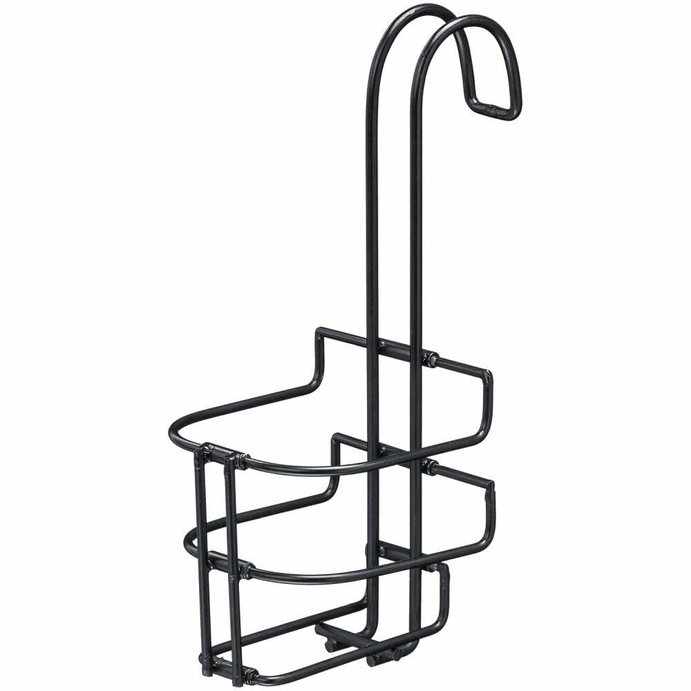 Tough-1 small collapsible black steel bottle holder for quart bottles, shown upright with round opening.