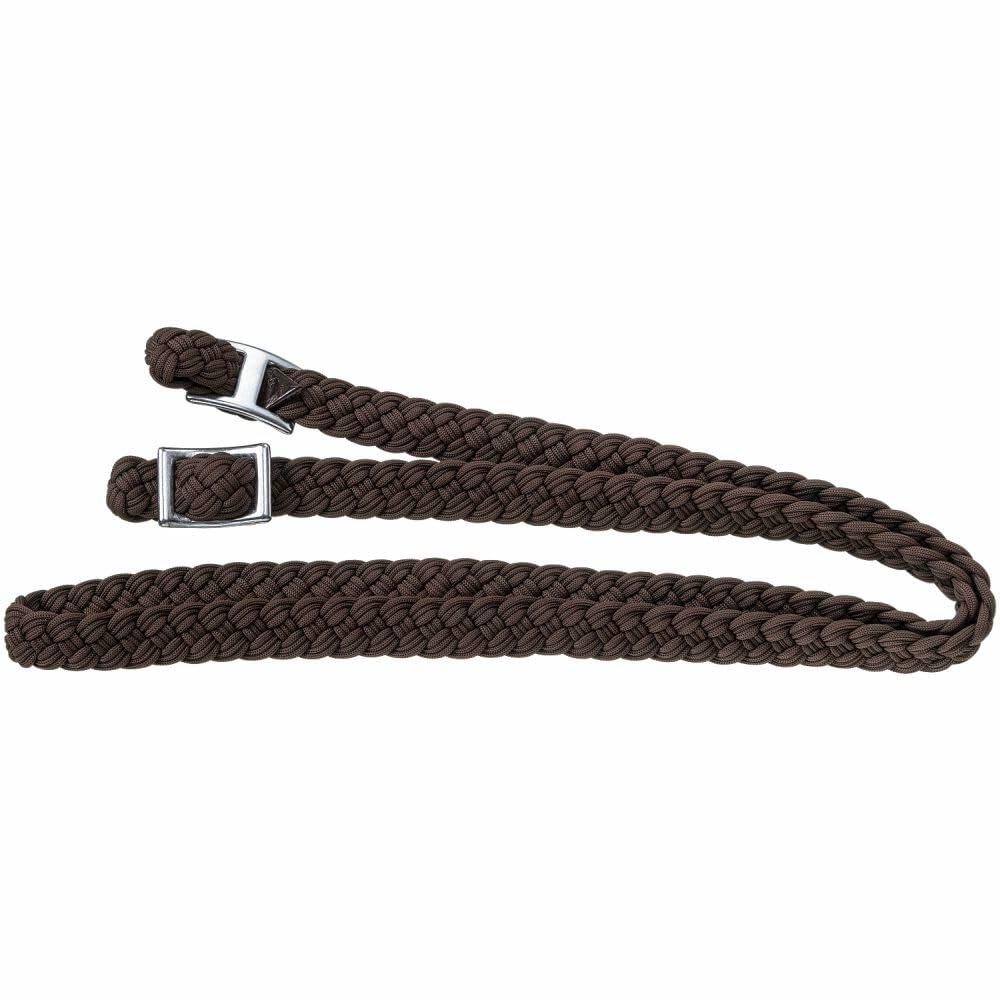 Mini Poly Contest Reins – 3/4" x 5' Brown Durable Riding Reins for Miniature Horses