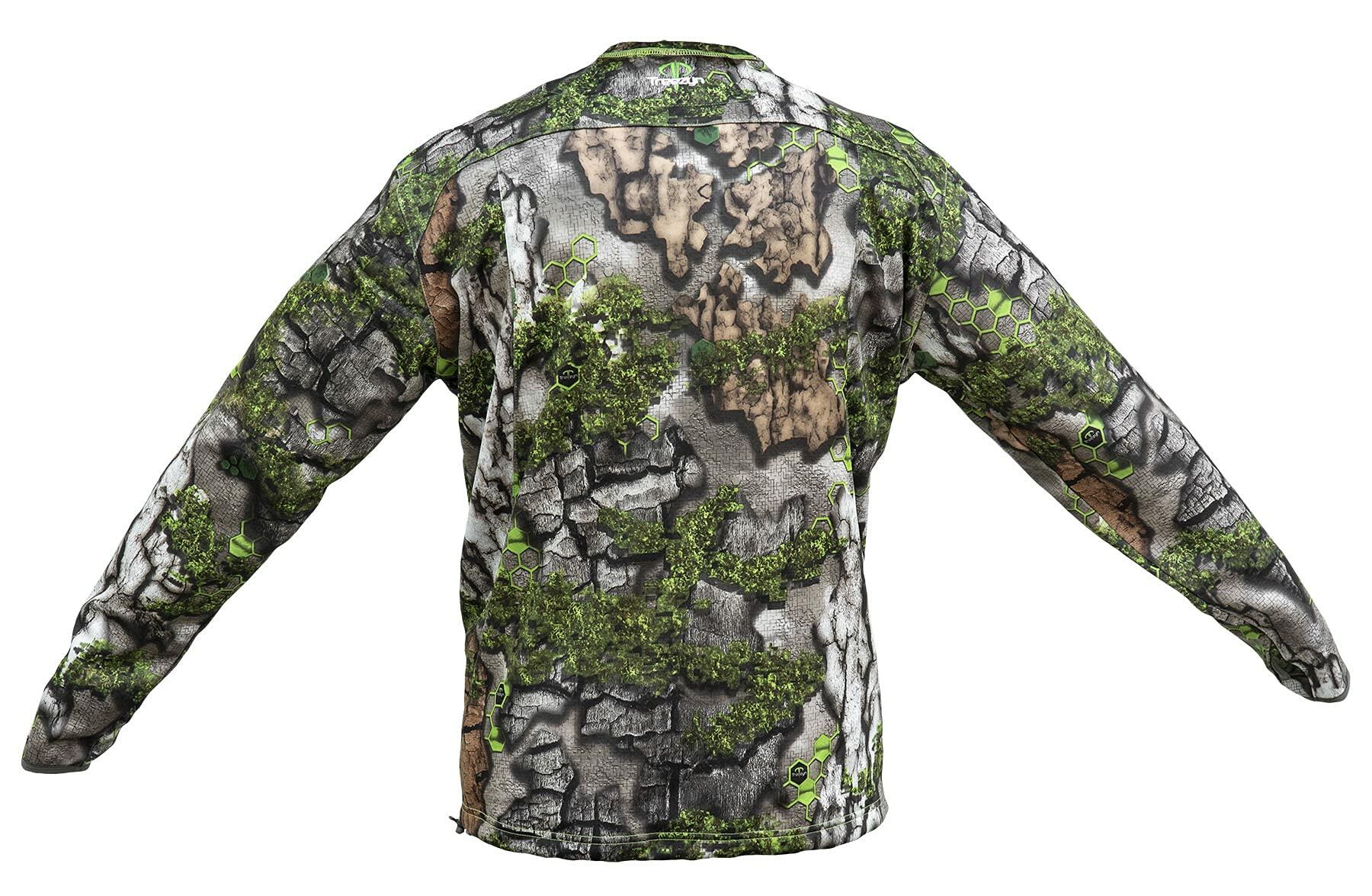 Treezyn Men’s Early Season Hunting Pullover – MicroFleece 1/4 Zip with Hood, Thumbholes, and Treestand Harness Pass-Through Final Clearance