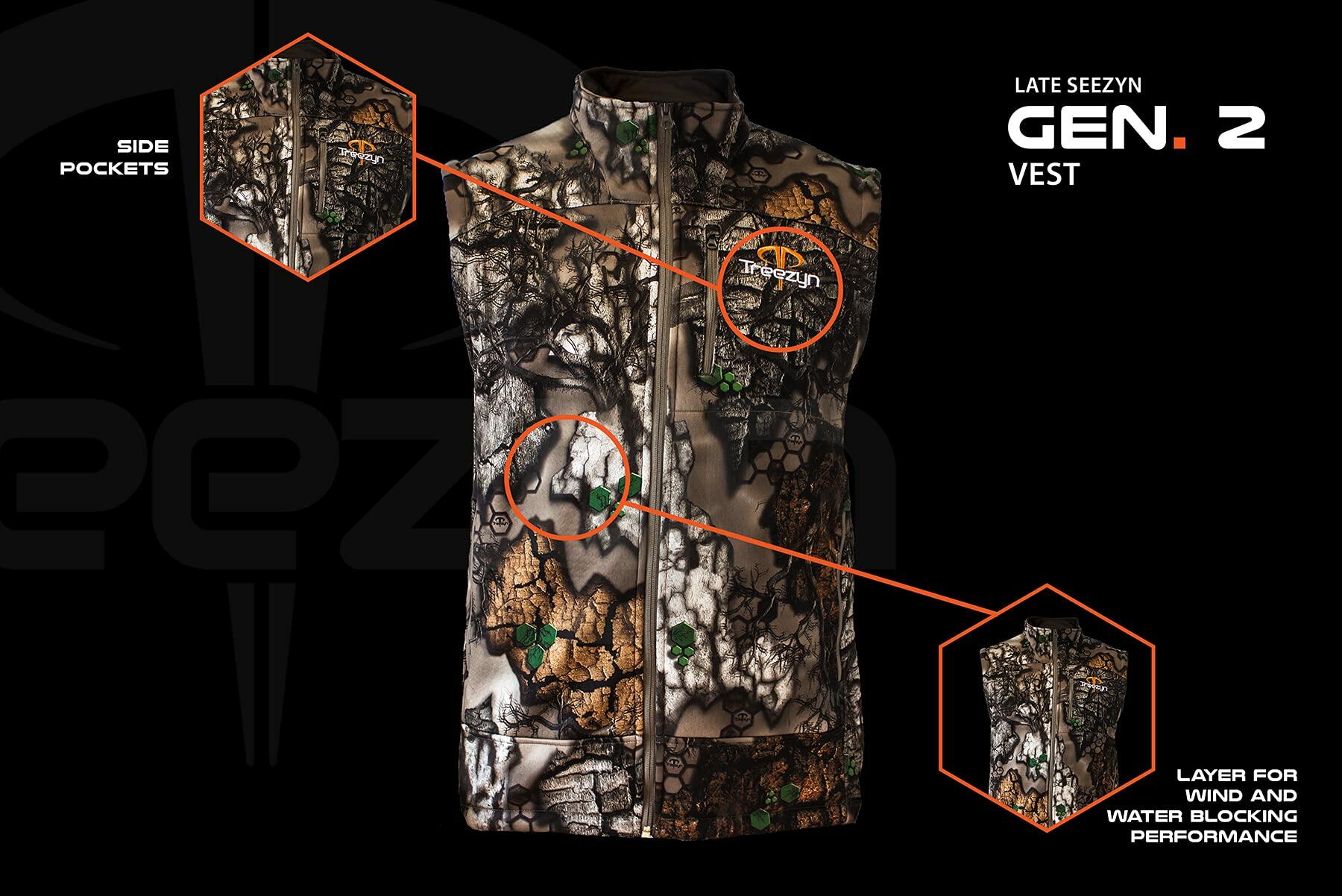 Final Clearance – TREEZYN Men’s Late SEEZYN Hunting Vest | Windproof, Water-Resistant MicroFleece Outer Layer