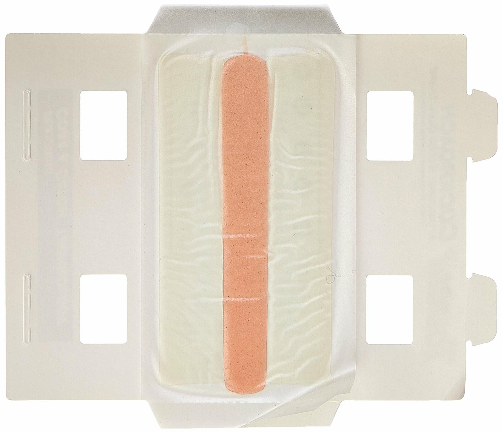 Rectangular device with a central pink strip on a white background