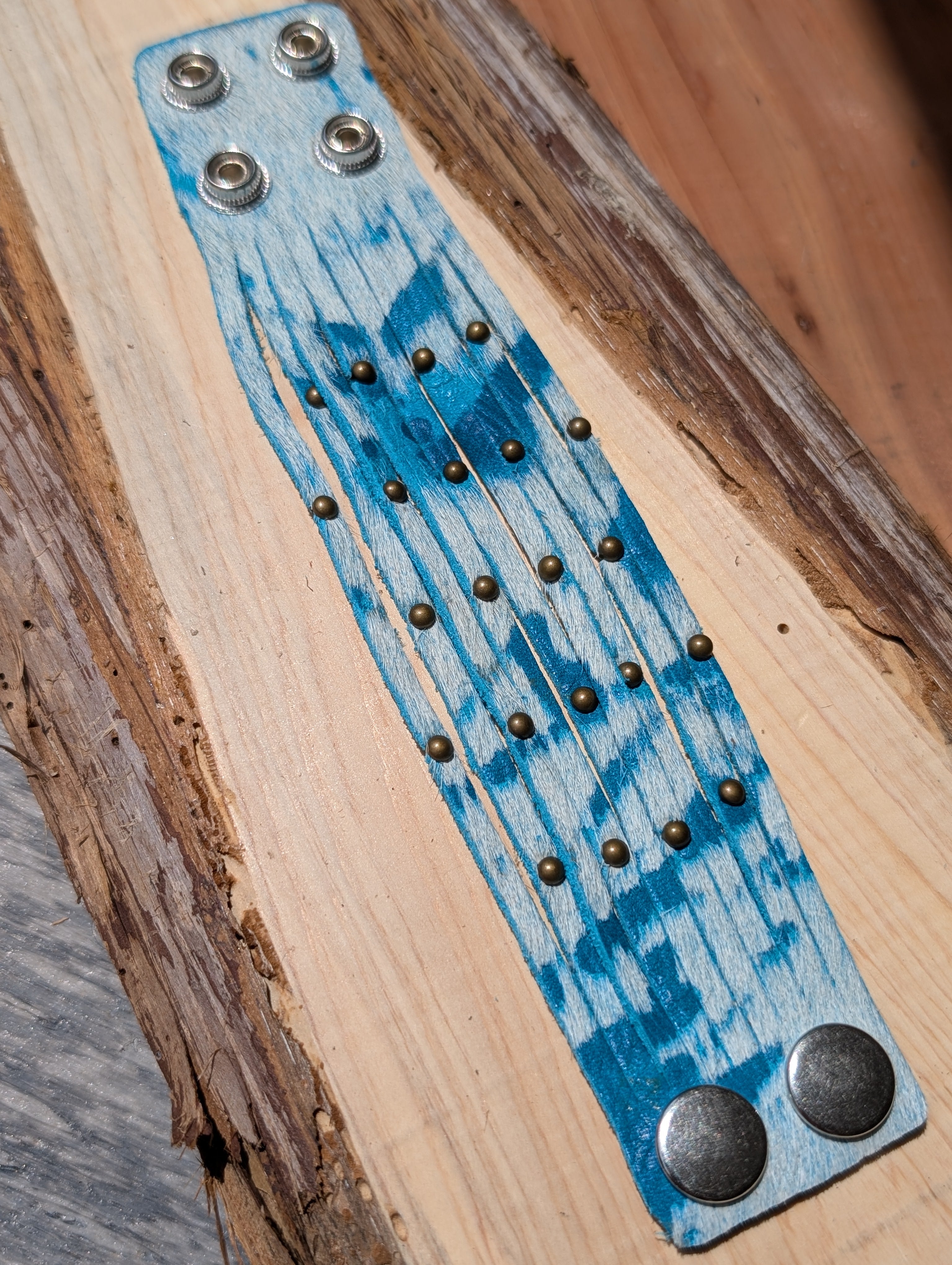 Cowhide wide leather cuff bracelet