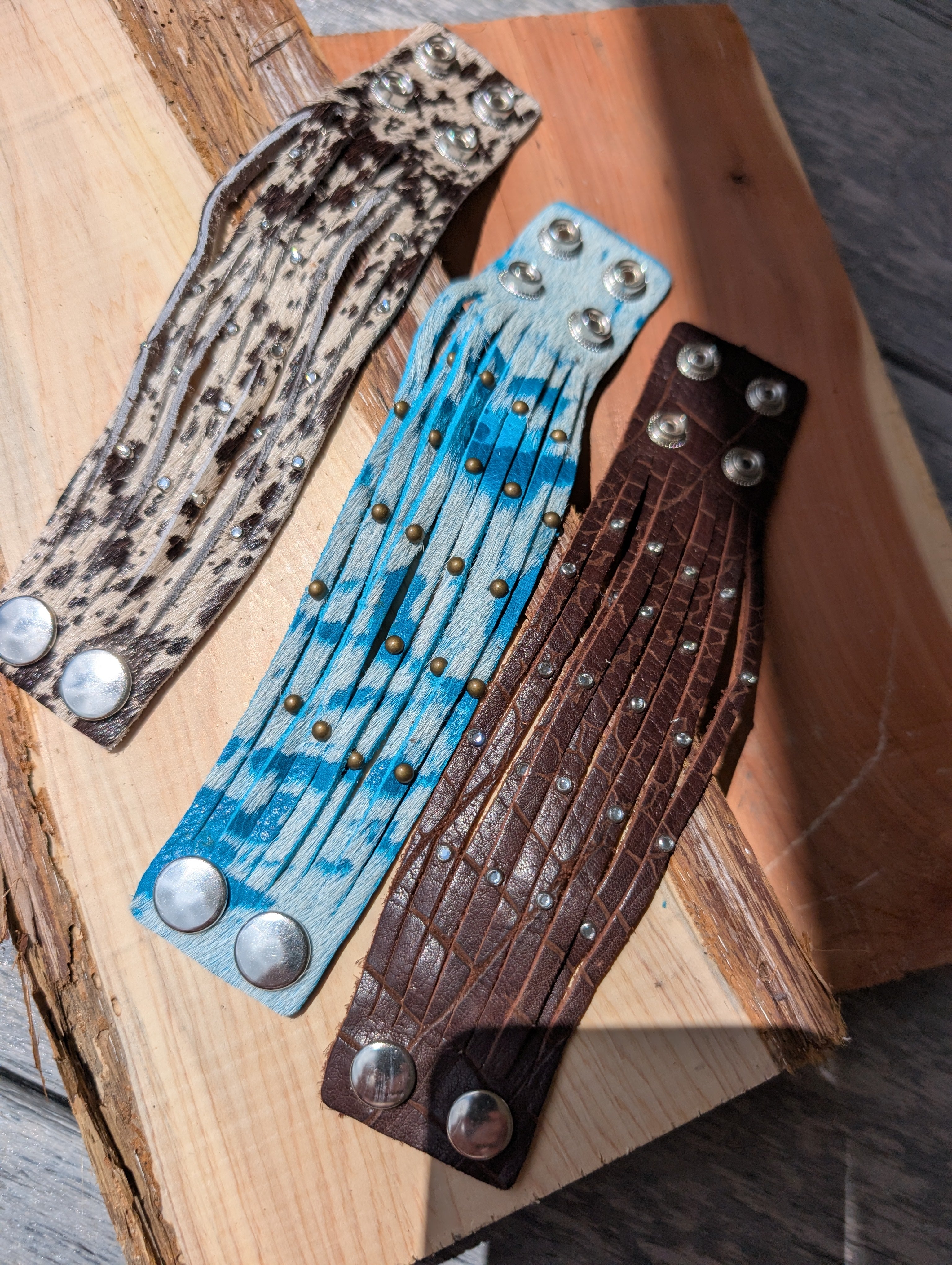 jeweled leather bracelet