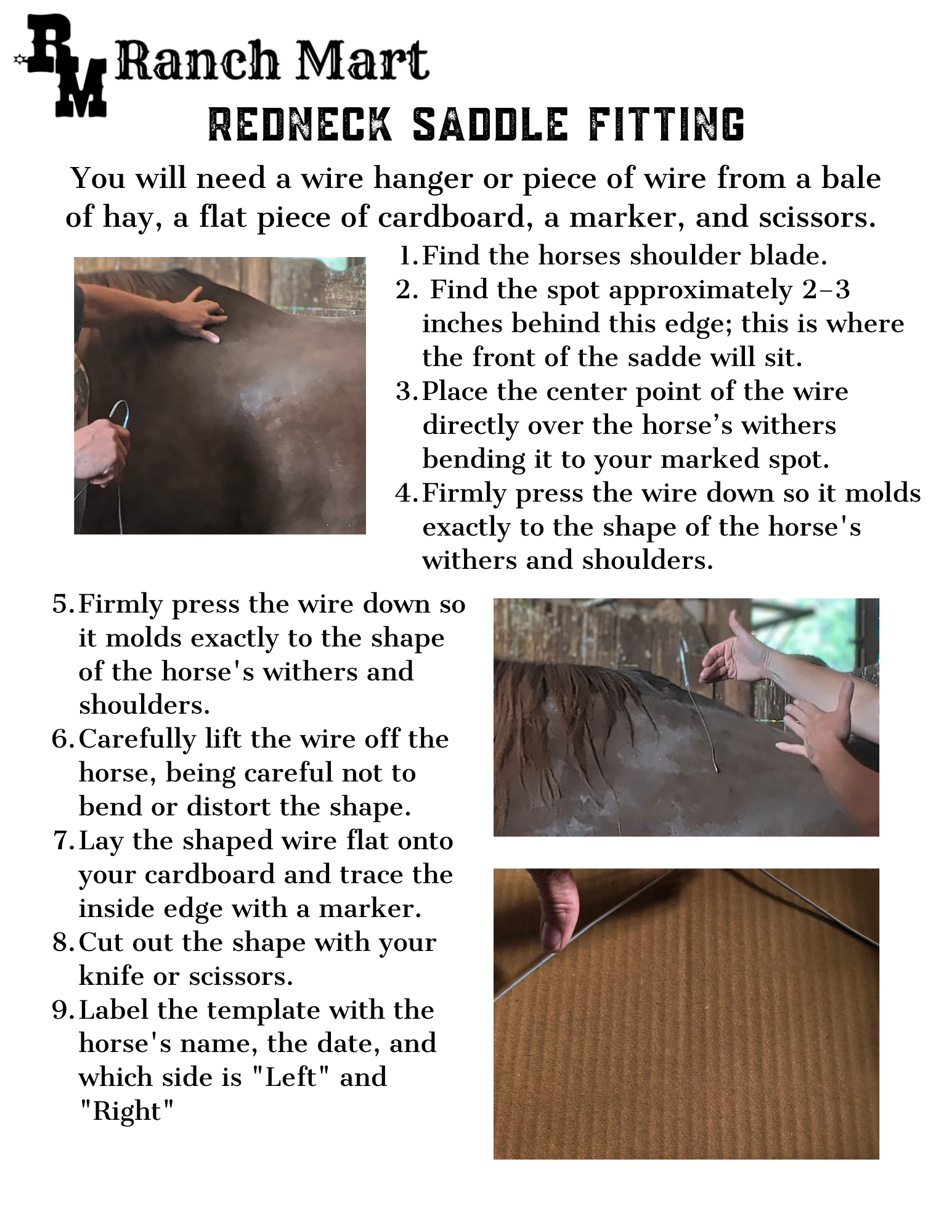 Redneck Saddle Fitting Outline