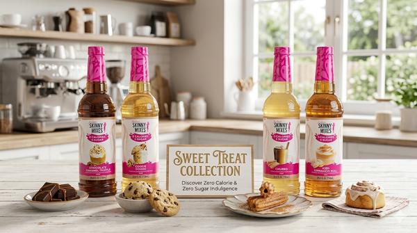 Jordan's Skinny Mixes offers a variety of sweet treat flavors like these flavors in these bottles