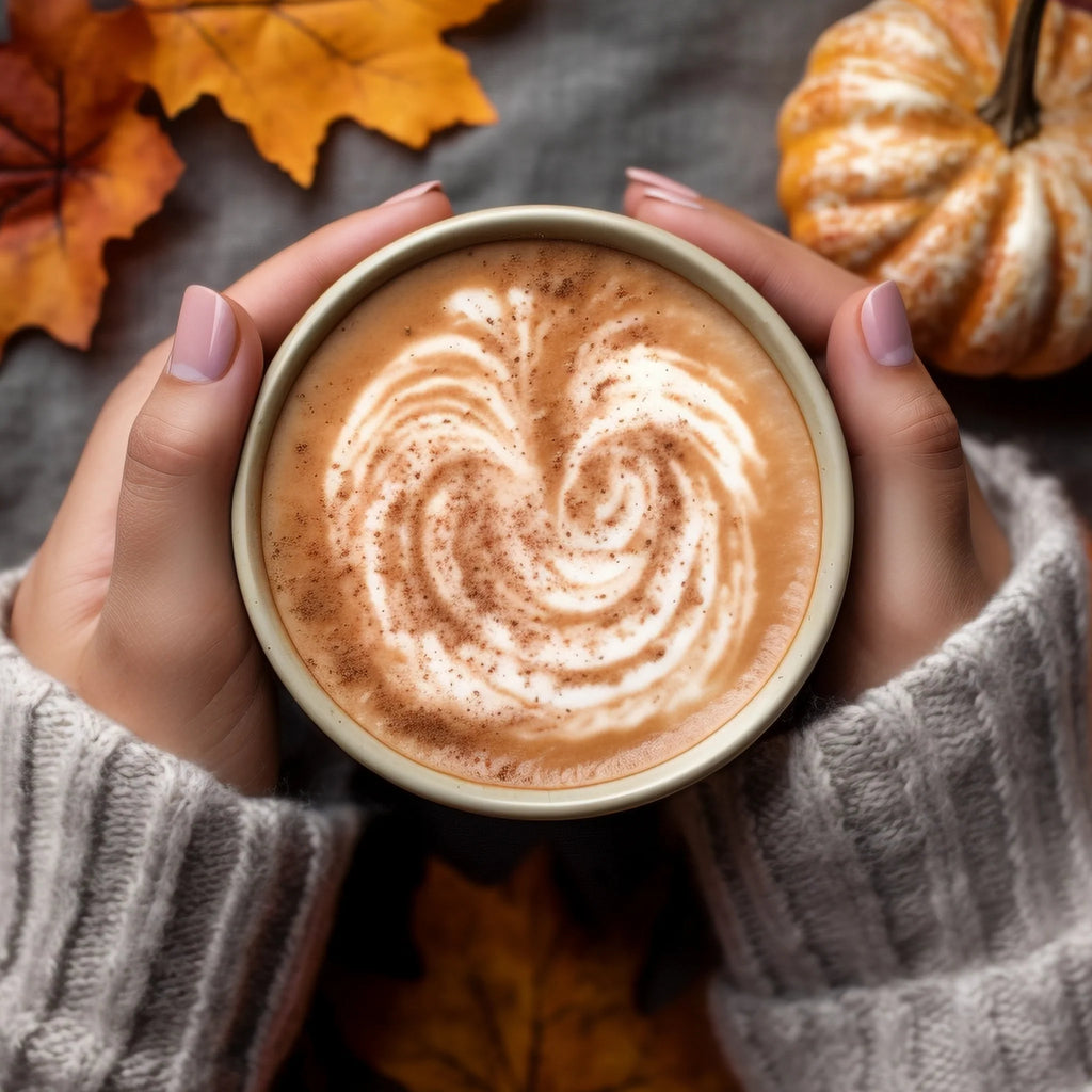 Jordan's Skinny Mix Pumpkin Pecan Waffle in a warm cup of coffee or coco