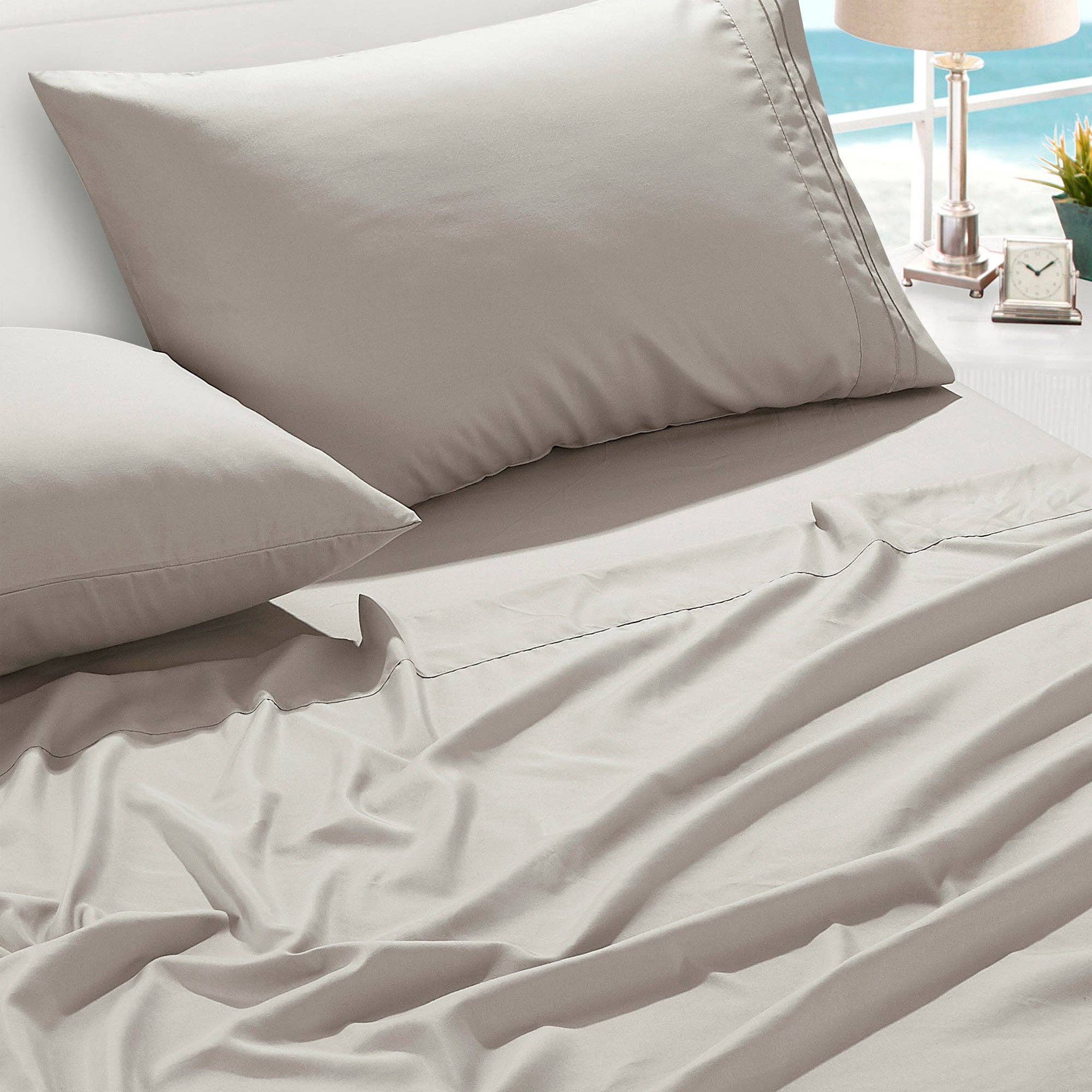 Soft Microfiber Deep Pocket Bed Sheets - 4 Piece Set- Taupe Color