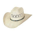 Bullhide Crossfire 10X Cowboy Hat – Premium Manhattan Straw Western Hat with a teal and brown hat band.
