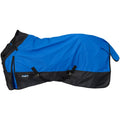 Tough1 royal blue and black 1200D waterproof ripstop turnout sheet for horses with Snuggit neck and shoulder gussets