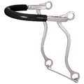 Horse bridle with black rubber rein on a white background