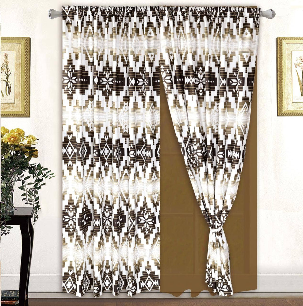 Brown Navajo Buffalo 6pc Comforter Set