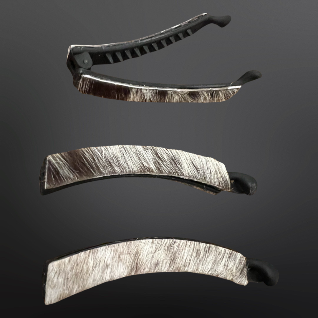 Cowhide Banana Clip-  Hair Clip Western Inspired - Small