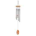 Silver wind chime with wooden accents 