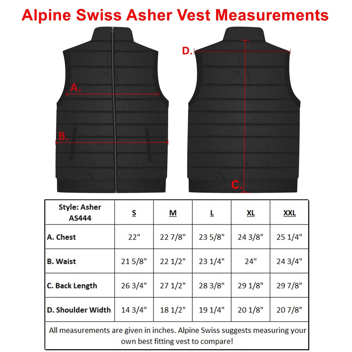 Mens Lightweight Down Alternative Puffer Vest Sleeveles