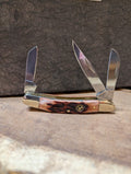 3 blade pocket knife with a bone handle