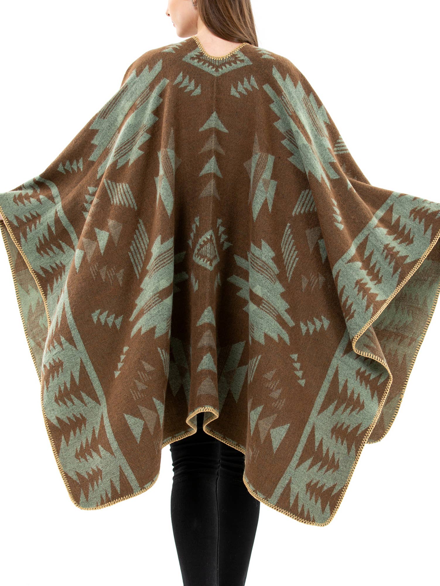 Women's Wrap Shawl Long Cardigan Aztec