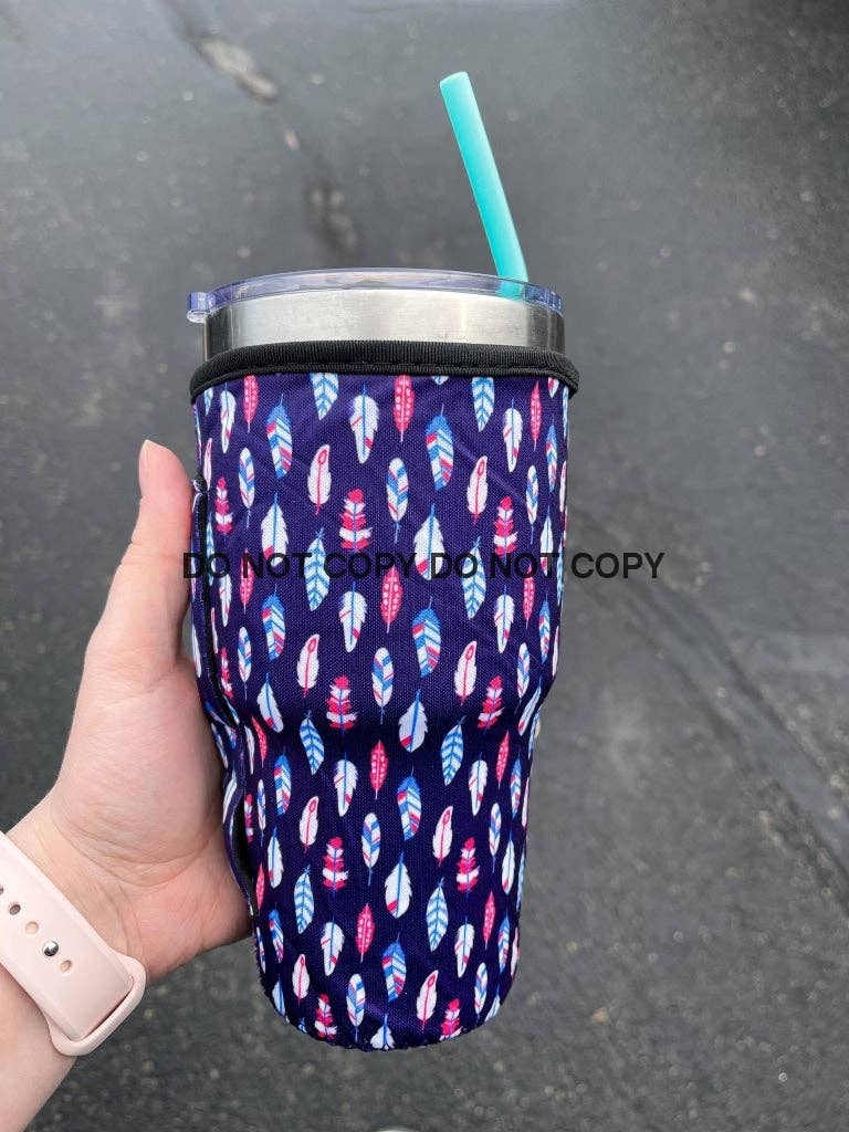 20 OZ Purple Feathers Cup Cover