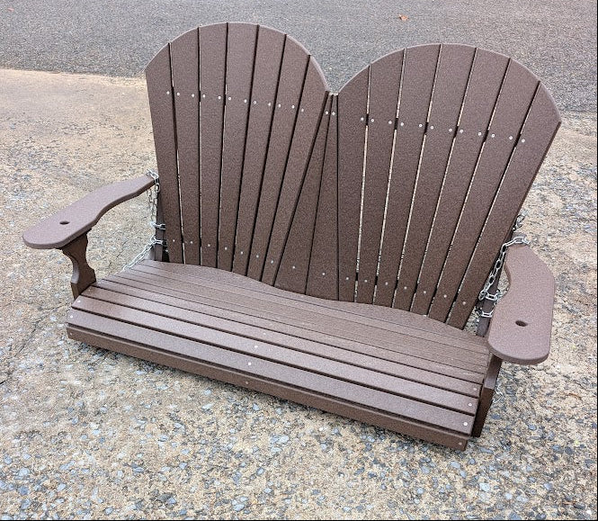 Brown swing setting on concrete