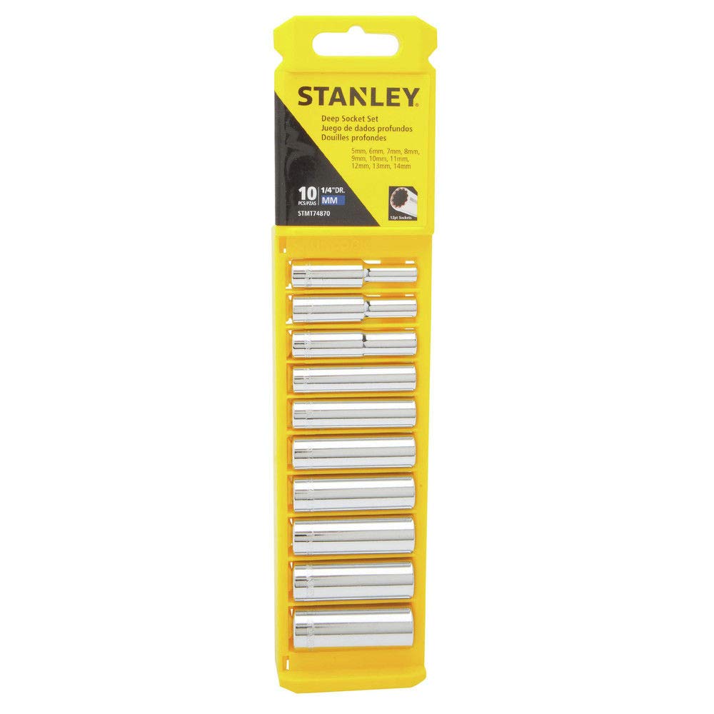 Stanley STMT74870 1/4" Deep Socket Set, 10 Piece