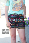 Women's Aztec Print Shorts – Western Boho Style