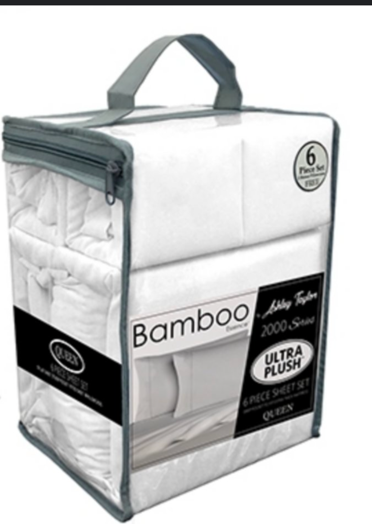 6-piece solid color bamboo sheet set in full or queen with 2000 thread count softness