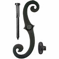 Decorative black metal hook with a screw 