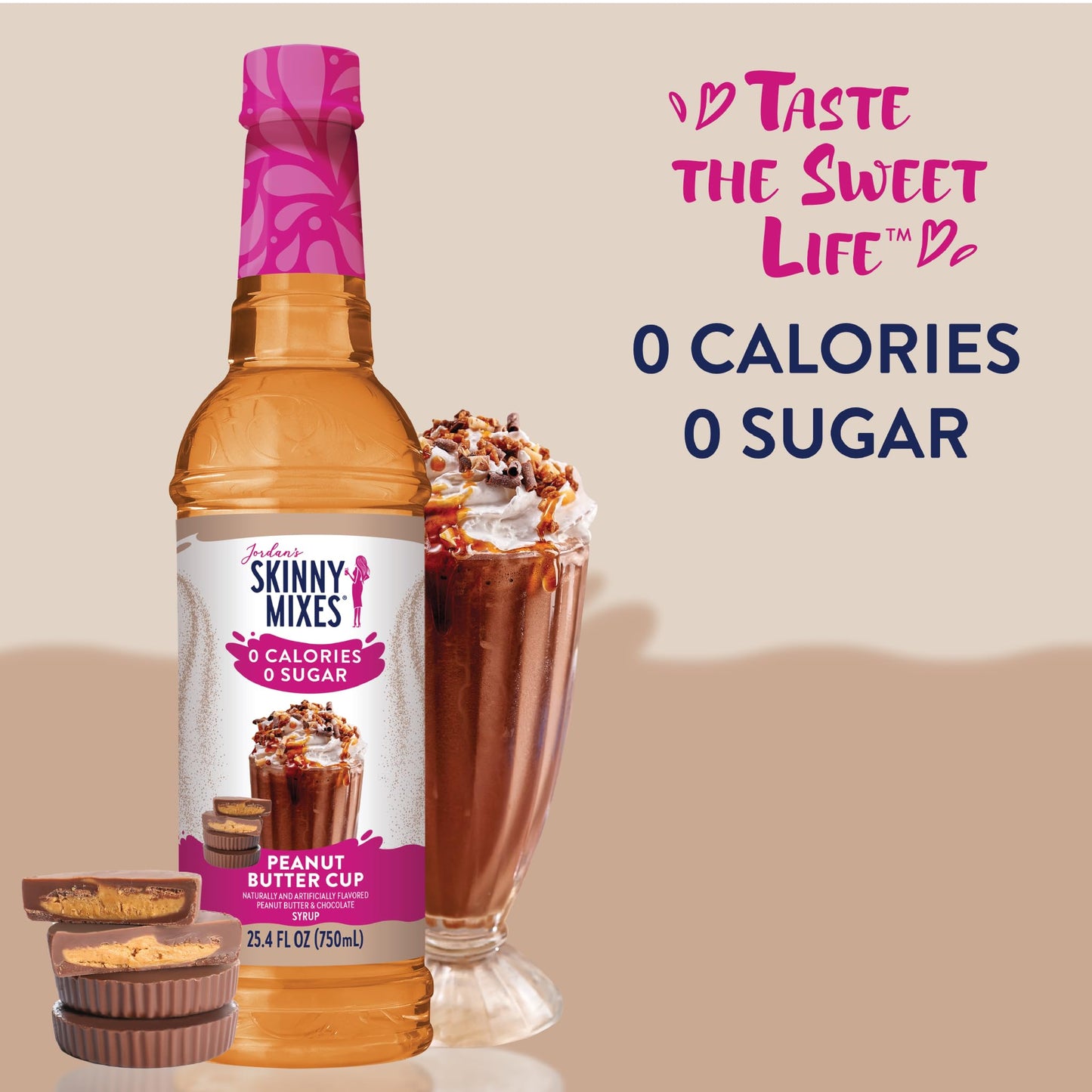 Jordan's Sugar Free Peanut Butter Cup Coffee Syrup, 25.4oz