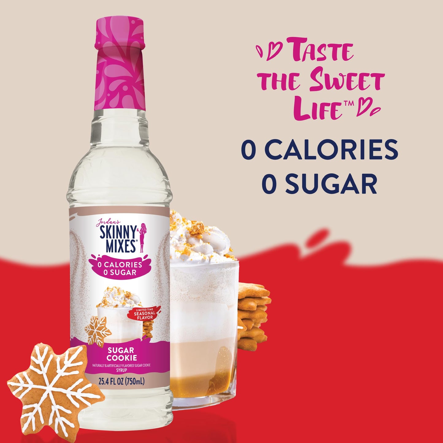 Jordan's Skinny Syrups Sugar Free Coffee Syrup, Sugar Cookie 25.4 Fl Oz